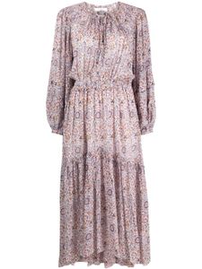 MARANT ÉTOILE robe mi-longue en crêpe à fleurs - Rose