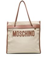 Moschino sac porté épaule en toile à logo imprimé - Tons neutres