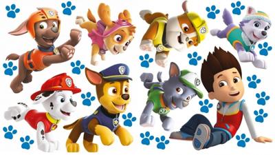 Nickelodeon muurstickers Paw Patrol run 2 stickervellen Nickelodeon muurstickers Paw Patrol run 2 stickervellen