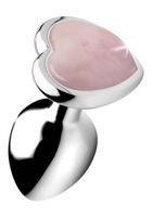 Gemstones Rose Quartz Heart Small Anal Plug