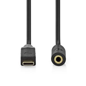 Nedis CCBW65960AT10 mobiele telefoonkabel Zwart, Grijs 1 m USB C 3.5mm