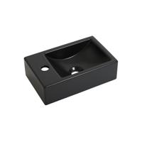 Plieger Houston fontein, met bak rechts, 37x23cm 1 kraangat,, links, matzwart