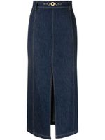 Patou slit-detail organic-denim midi skirt - Bleu