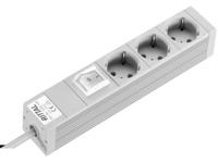 Rittal DK 7240.120 Stekkerdoos Drievoudig, Met schakelaar Aluminium Zwart 1 stuk(s)