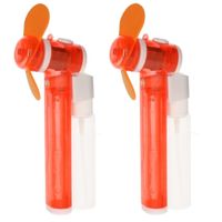 Set van 4x stuks oranje hand ventilators met water verdamper 16 cm