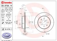 Remschijf BREMBO, Remschijftype: Binnen geventileerd, u.a. für Opel, Vauxhall, Suzuki, Subaru