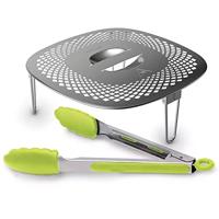 Philips Airfryer XXL Light Snack Accessoireset - Compatibel met XXL Modellen HD965x HD976x HD986x, Verchroomd Staal & Siliconen (HD9954/01)