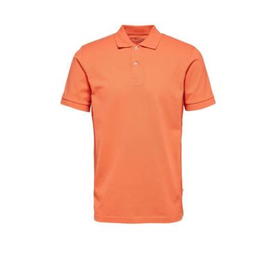 SELECTED HOMME slim fit polo van biologisch katoen oranje