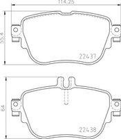 Remblokkenset, schijfrem BREMBO, u.a. fÃ¼r Mercedes-Benz - thumbnail