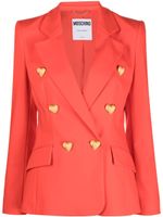 Moschino blazer croisé à boutons cœur - Rouge