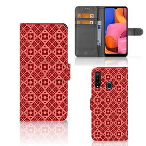 Samsung Galaxy A20s Telefoon Hoesje Batik Rood