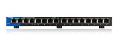 Linksys 16-poorts Gigabit PoE - desktopswitch (LGS116P)