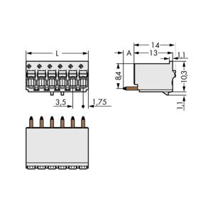 WAGO 2091-1160 Male behuizing (board) 2091 Totaal aantal polen: 10 Rastermaat: 3.50 mm Inhoud: 50 stuk(s)