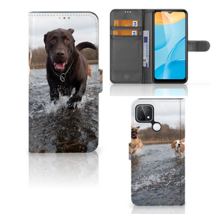 OPPO A15 Telefoonhoesje met Pasjes Honden Labrador