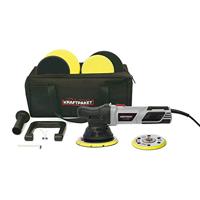 Dino KRAFTPAKET 640300 21 mm-900 W excentrische polijstmachine, traploos in XXL-set met 125 mm 150 mm steunschijf, polijstspons, polijstschijf, polijstpad, tas voor auto, boot, grijs