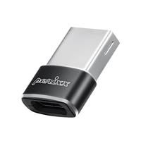 Perixx PERIPRO-408 USB C Vrouwelijk naar USB A Mannelijk Adapter - Data Transfer & Opladen Adapter voor iPhone 12 13 Mini Pro, Galaxy Note, iPad & Pixels Smartphone