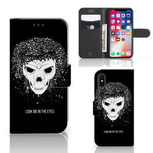 Telefoonhoesje met Naam Apple iPhone X | Xs Skull Hair