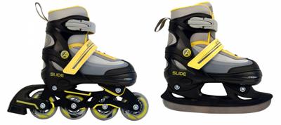 AMIGO skates 2-in-1 Slide junior polypropyleen zwart/geel