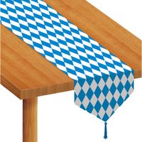 Tafeldecoratie blauw/witte tafellopers 183 cm   - - thumbnail