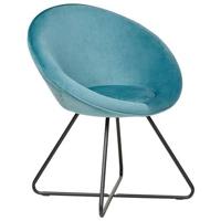 Beliani - FLOBY II - Fauteuil - Lichtblauw - Fluweel