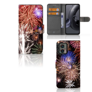 Motorola Edge 30 Neo Wallet Case met Pasjes Vuurwerk