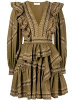 Ulla Johnson robe courte Anais à broderies - Vert - thumbnail