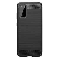 Shop4 - Samsung Galaxy S20 FE Hoesje - Zachte Back Case Brushed Carbon Zwart