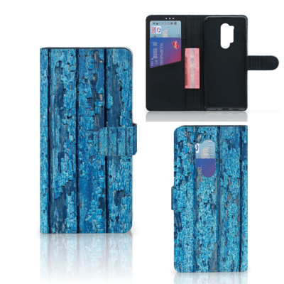 OnePlus 8 Pro Book Style Case Wood Blue
