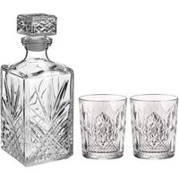 Whisky drank set karaf met 6x tumbler whiskyglazen 390 ml - thumbnail