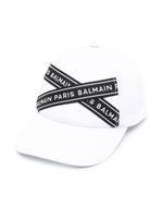 Balmain Kids casquette à bande logo - Blanc