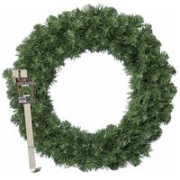 Kerstkrans 50 cm - groen - met messing zilveren hanger/ophanghaak - kerstversiering