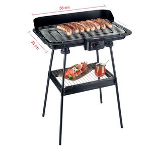 Korona 46221 Staande grill Elektrisch Controlelampje, Traploze temperatuurregeling Zwart