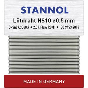 Stannol HS10 Soldeertin, loodvrij Loodvrij Sn99,3Cu0,7 ROM1 10 g 0.5 mm