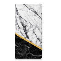 OPPO Reno8 T 5G Standcase Marmer Wit Zwart - Origineel Cadeau Man - thumbnail