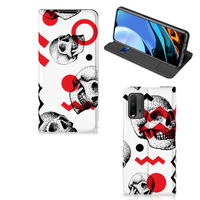 Mobiel BookCase Xiaomi Poco M3 | Redmi 9T Skull Red - thumbnail