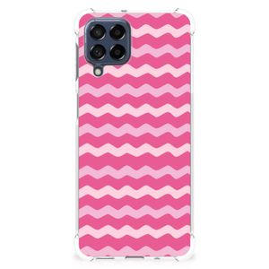 Samsung Galaxy M53 Doorzichtige Silicone Hoesje Waves Pink