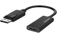 Hama DisplayPort-naar-HDMI-adapter (monitoradapter 4K Ultra HD, adapterkabel DisplayPort-stekker - HDMI-koppeling, videoadapter voor pc, notebook voor aansluiting op monitor, tv, beamer)
