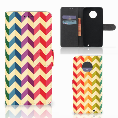 Motorola Moto G6 Plus Telefoon Hoesje Zigzag Multi Color