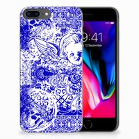 Silicone Back Case Apple iPhone 7 Plus | 8 Plus Angel Skull Blauw - thumbnail