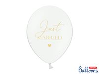 Pastel Ballonnen Bruiloft Puur Wit 'Just Married' - 6 Stuks