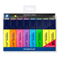 Staedtler 364 A WP8 ST Classic Textsurfer, Met Groot Inktgeheugen, Voor Extra Lange Markeringsprestaties, Markeerstiften Bonus Pak, Set Van 8 Markeerstiften, 6 + 2 Stuks Gratis, Meerkleurig