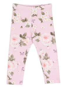 Monnalisa legging à fleurs - Rose