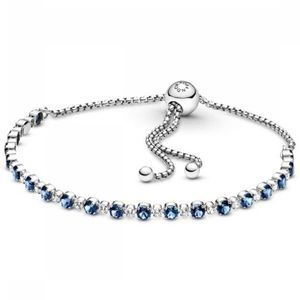 Pandora 599377C01 Armband Sliding Sparkling zilver-zirconia zilverkleurig-wit-blauw 23 cm