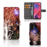 OPPO A54 5G | A74 5G | A93 5G Wallet Case met Pasjes Vuurwerk