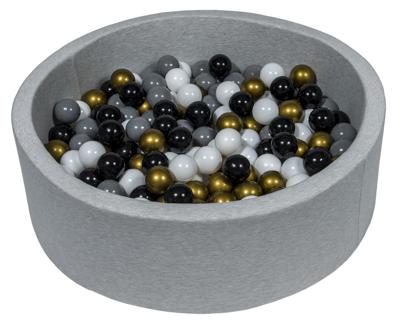 Viking Choice  Ballenbak 90 cm met 300 ballen zwart, wit, goud & grijs