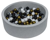 Viking Choice  Ballenbak 90 cm met 300 ballen zwart, wit, goud & grijs