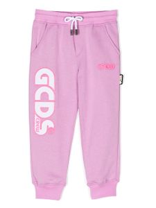 Gcds Kids pantalon de jogging en coton à logo imprimé - Violet