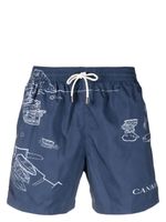 Canali short de bain à imprimé graphique - Bleu