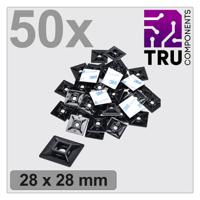 TRU COMPONENTS T24CA068 Bevestigingssokkel Zelfklevend, Schroefbaar TC-12888544 4-voudige invoeging Zwart 50 stuk(s) - thumbnail