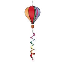 HQ Windspiration 109326 - Hot Air Balloon Twist Rainbow, UV-bestendig en weerbestendig windspel - Lengte: 104 cm, Ø: 28 cm, incl. ophanging